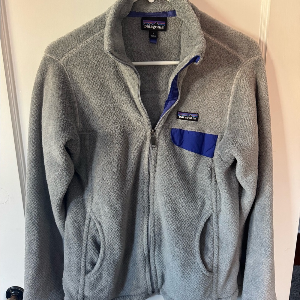 Patagonia Gray Fleece with Purple Trim